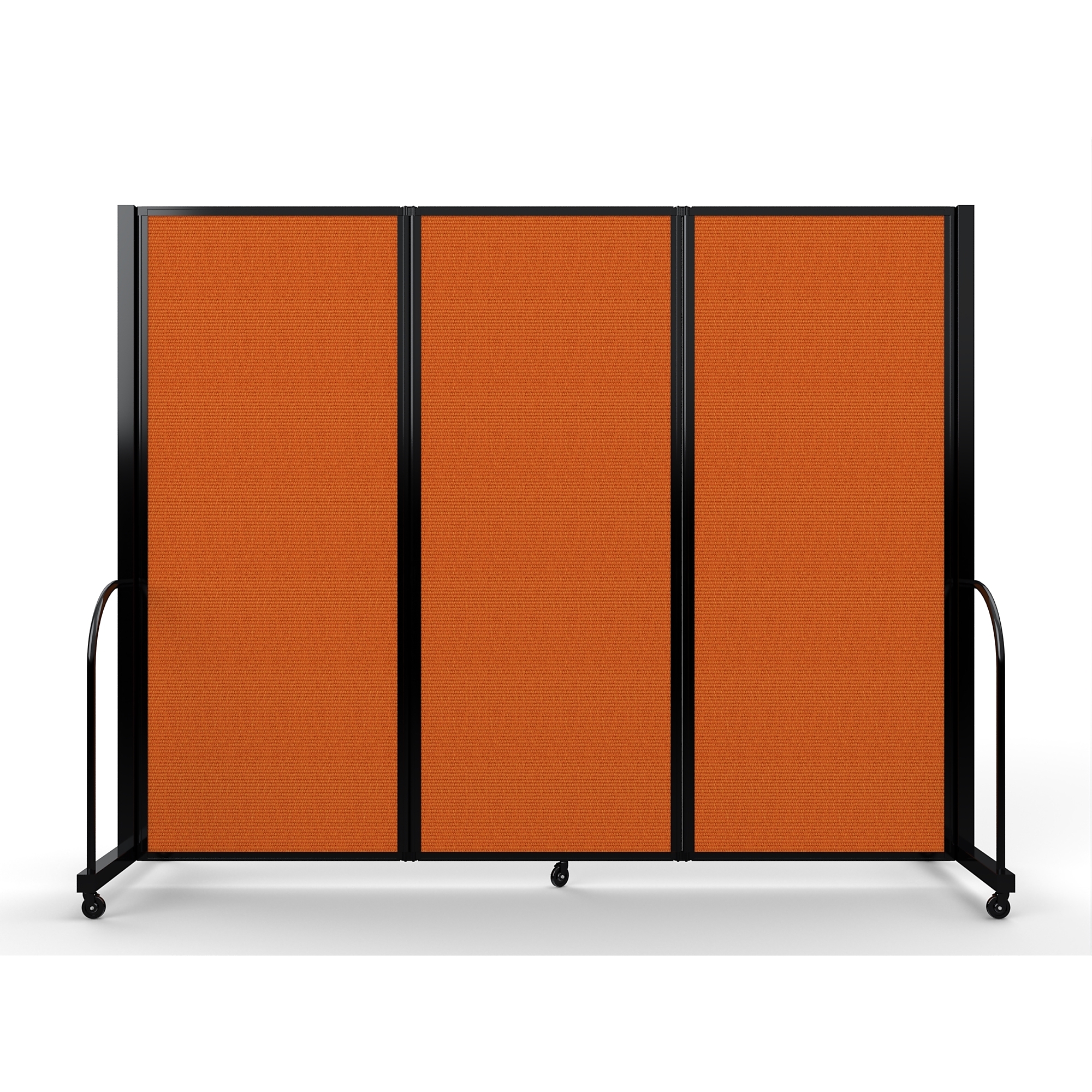Screenflex Full Motion Divider, 6'10" x 8'7", Black Frame, Orange